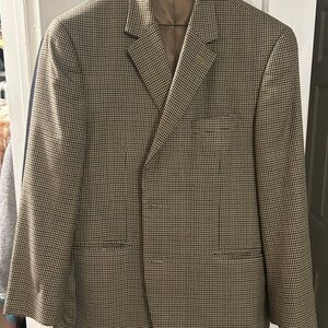 Izod Men's Tan Houndstooth Blazer